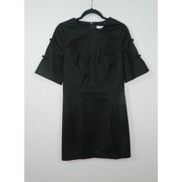 Trina Turk Dress Size 6 Black Mini with Bows Sleeve LBD Classic‎ - Picture 1 of 9